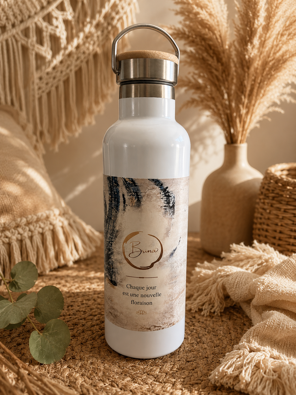 Bouteille d’eau inox imprimée Résilience — Atelier Brina